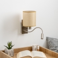 Brilagi - LED Flexibilní nástěnná lampa NUBILA 1xE27/25W/230V + LED/3W matný chrom/světle hnědá