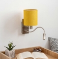 Brilagi - LED Flexibilní nástěnná lampa NUBILA 1xE27/25W/230V + LED/3W matný chrom/žlutá