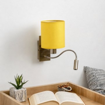 Brilagi - LED Flexibilní nástěnná lampa NUBILA 1xE27/25W/230V + LED/3W mosaz/žlutá