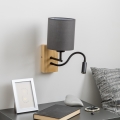 Brilagi - LED Flexibilní nástěnná lampa NUBILA WOOD 1xE27/25W/230V + LED/3W dub/antracit