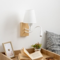 Brilagi - LED Flexibilní nástěnná lampa NUBILA WOOD 1xE27/25W/230V + LED/3W dub/bílá