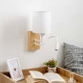 Brilagi - LED Flexibilní nástěnná lampa NUBILA WOOD 1xE27/25W/230V + LED/3W dub/bílá