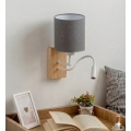Brilagi - LED Flexibilní nástěnná lampa NUBILA WOOD 1xE27/25W/230V + LED/3W dub/bílá/světle šedá
