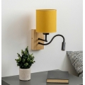 Brilagi - LED Flexibilní nástěnná lampa NUBILA WOOD 1xE27/25W/230V + LED/3W dub/černá/žlutá