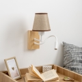 Brilagi - LED Flexibilní nástěnná lampa NUBILA WOOD 1xE27/25W/230V + LED/3W dub/hnědá
