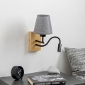 Brilagi - LED Flexibilní nástěnná lampa NUBILA WOOD 1xE27/25W/230V + LED/3W dub/šedá