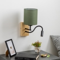 Brilagi - LED Flexibilní nástěnná lampa NUBILA WOOD 1xE27/25W/230V + LED/3W dub/zelená
