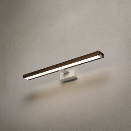 Brilagi - LED Koupelnové osvětlení zrcadla 3v1 WOODY MIRROR 3v1 LED/12W/230V 60 cm IP44 bílá/dub ořech