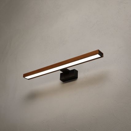 Brilagi - LED Koupelnové osvětlení zrcadla 3v1 WOODY MIRROR LED/12W/230V 60 cm IP44 černá/dub třešeň
