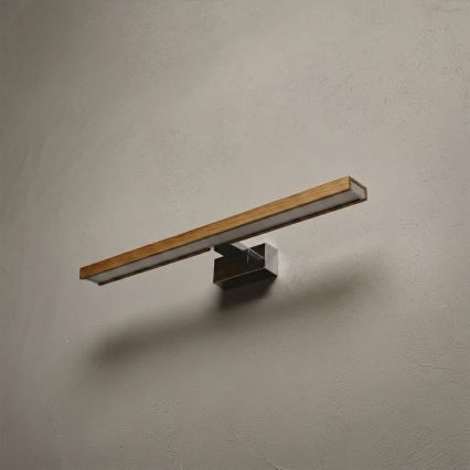 Brilagi - LED Koupelnové osvětlení zrcadla 3v1 WOODY MIRROR LED/12W/230V 60 cm IP44 lesklý chrom/dub