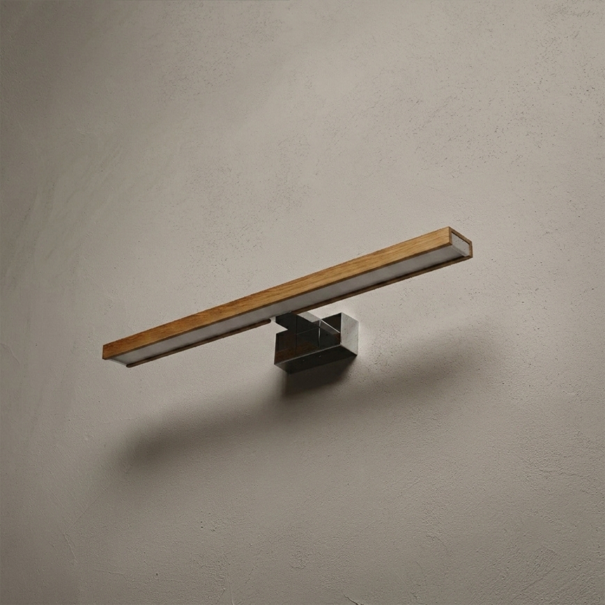 Brilagi - LED Koupelnové osvětlení zrcadla 3v1 WOODY MIRROR LED/12W/230V 60 cm IP44 lesklý chrom/dub