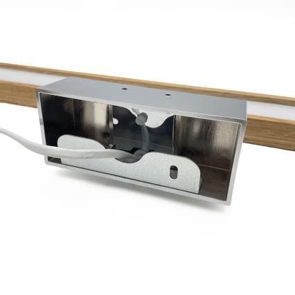 Brilagi - LED Koupelnové osvětlení zrcadla 3v1 WOODY MIRROR LED/12W/230V 60 cm IP44 lesklý chrom/dub