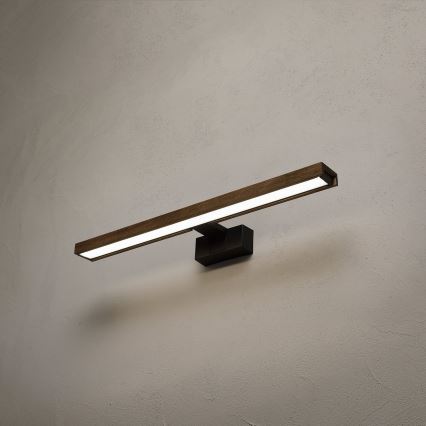 Brilagi - LED Koupelnové osvětlení zrcadla 3v1 WOODY MIRROR LED/12W/230V IP44 černá/dub ořech