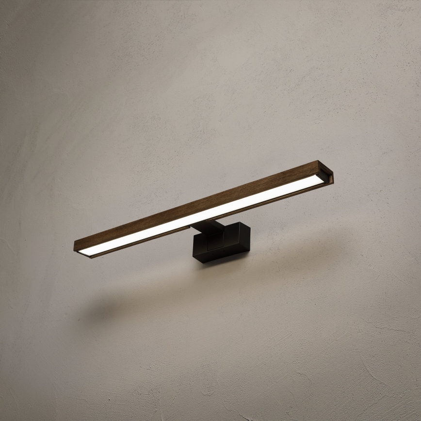 Brilagi - LED Koupelnové osvětlení zrcadla 3v1 WOODY MIRROR LED/12W/230V IP44 černá/dub ořech