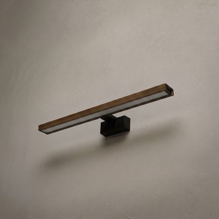 Brilagi - LED Koupelnové osvětlení zrcadla 3v1 WOODY MIRROR LED/12W/230V IP44 černá/dub ořech