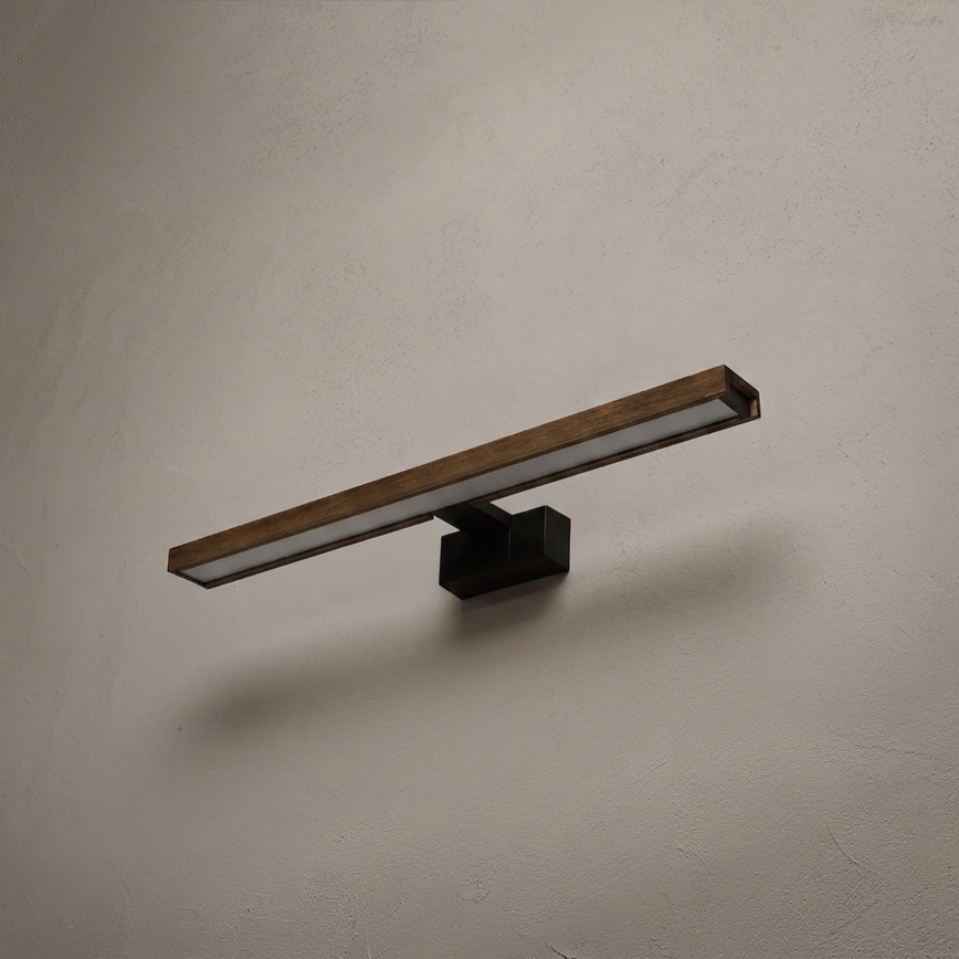 Brilagi - LED Koupelnové osvětlení zrcadla 3v1 WOODY MIRROR LED/12W/230V IP44 černá/dub ořech