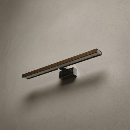 Brilagi - LED Koupelnové osvětlení zrcadla 3v1 WOODY MIRROR LED/12W/230V 60 cm IP44 lesklý chrom/dub ořech
