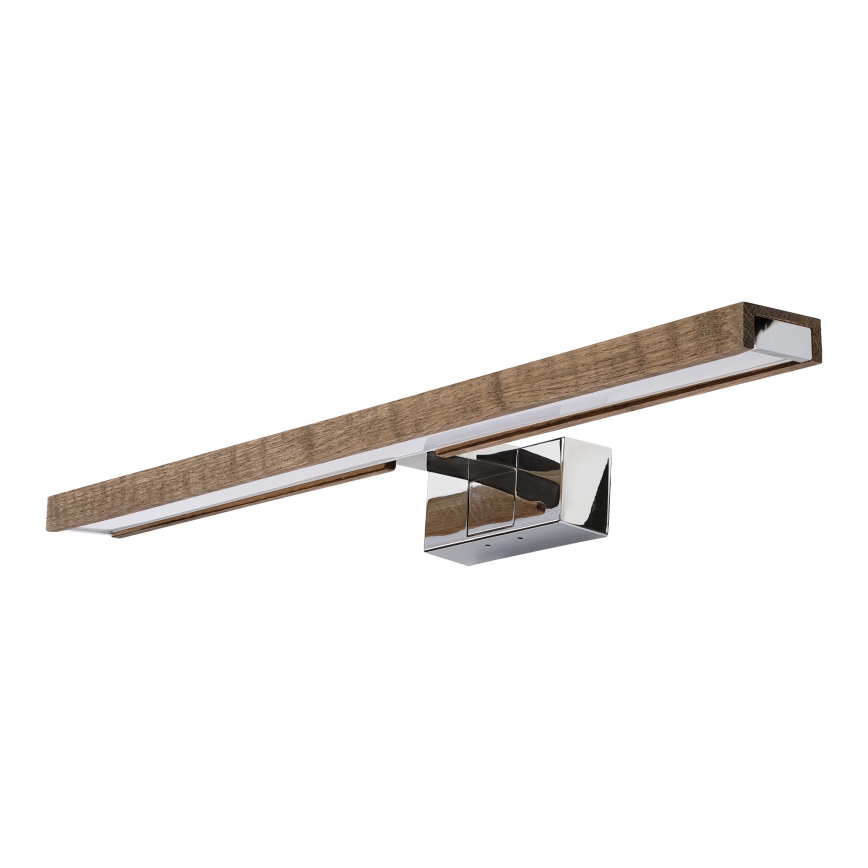 Brilagi - LED Koupelnové osvětlení zrcadla 3v1 WOODY MIRROR LED/12W/230V 60 cm IP44 lesklý chrom/dub ořech