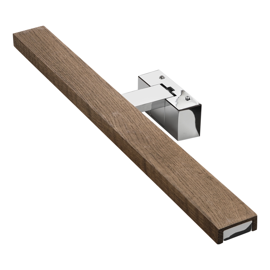 Brilagi - LED Koupelnové osvětlení zrcadla 3v1 WOODY MIRROR LED/12W/230V 60 cm IP44 lesklý chrom/dub ořech