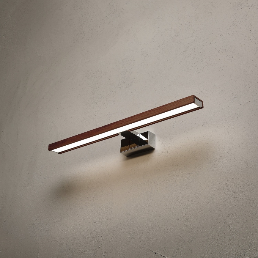 Brilagi - LED Koupelnové osvětlení zrcadla 3v1 WOODY MIRROR LED/12W/230V 60 cm IP44 lesklý chrom/dub třešeň