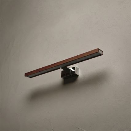 Brilagi - LED Koupelnové osvětlení zrcadla 3v1 WOODY MIRROR LED/12W/230V 60 cm IP44 lesklý chrom/dub třešeň