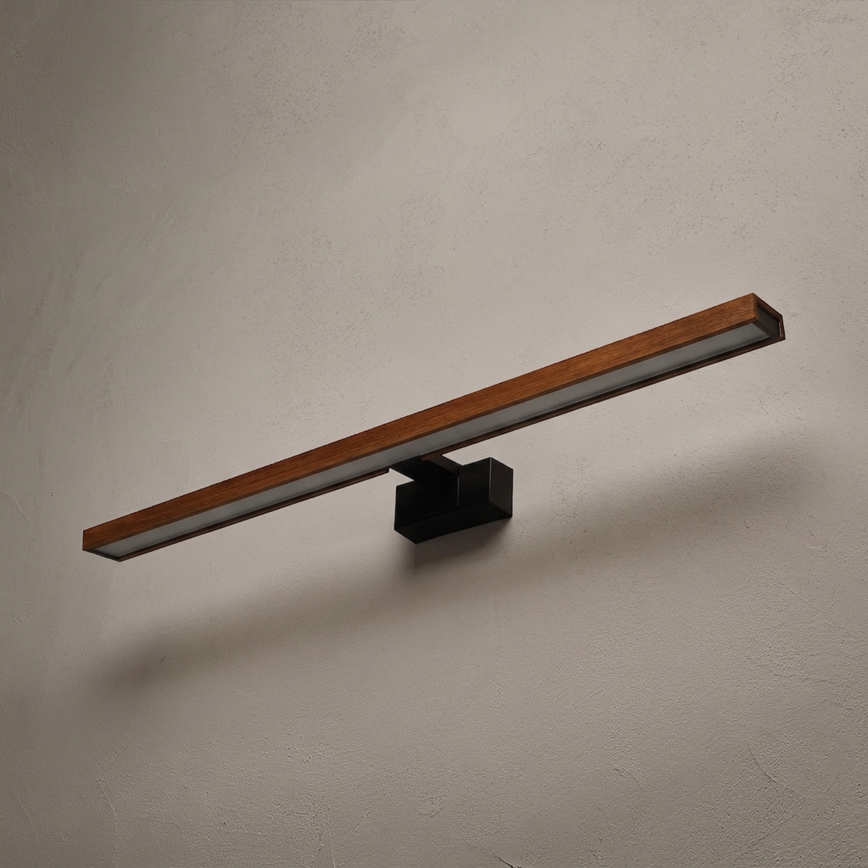 Brilagi - LED Koupelnové osvětlení zrcadla 3v1 WOODY MIRROR LED/15W/230V 80 cm IP44 černá/dub třešeň