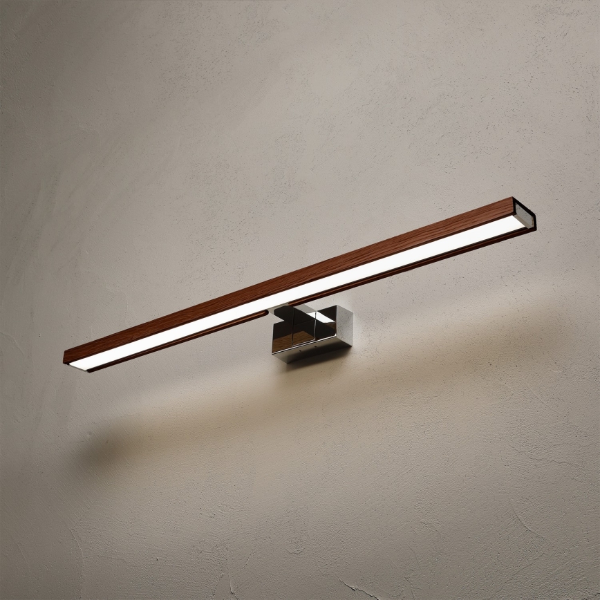 BRILAGI - LED Koupelnové osvětlení zrcadla 3v1 WOODY MIRROR LED/15W/230V 80 cm IP44 lesklý chrom/dub třešeň