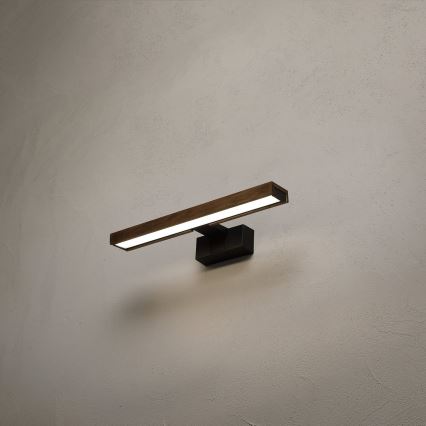 Brilagi - LED Koupelnové osvětlení zrcadla 3v1 WOODY MIRROR LED/8W/230V 40 cm IP44 černá/dub ořech