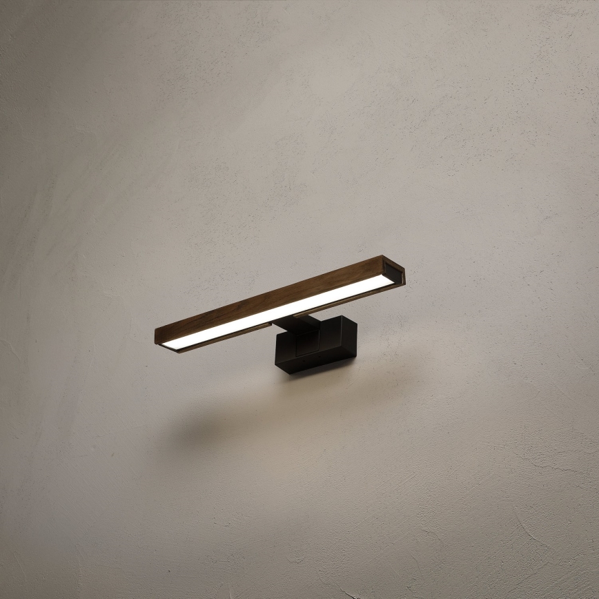Brilagi - LED Koupelnové osvětlení zrcadla 3v1 WOODY MIRROR LED/8W/230V 40 cm IP44 černá/dub ořech