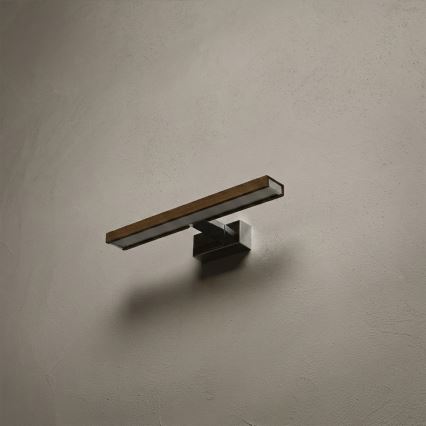 Brilagi - LED Koupelnové osvětlení zrcadla 3v1 WOODY MIRROR LED/8W/230V 40 cm IP44 lesklý chrom/dub ořech
