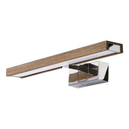 Brilagi - LED Koupelnové osvětlení zrcadla 3v1 WOODY MIRROR LED/8W/230V 40 cm IP44 lesklý chrom/dub ořech