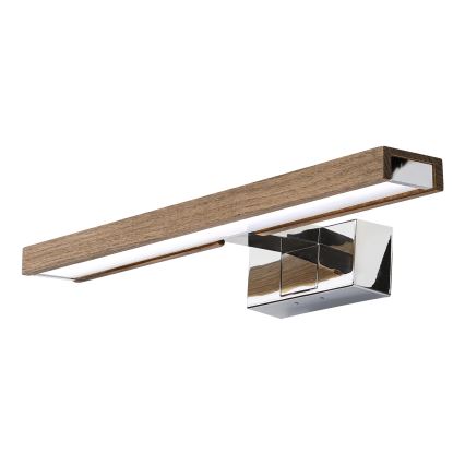 Brilagi - LED Koupelnové osvětlení zrcadla 3v1 WOODY MIRROR LED/8W/230V 40 cm IP44 lesklý chrom/dub ořech