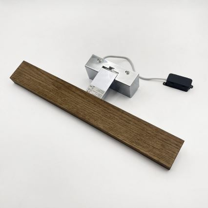 Brilagi - LED Koupelnové osvětlení zrcadla 3v1 WOODY MIRROR LED/8W/230V 40 cm IP44 lesklý chrom/dub ořech