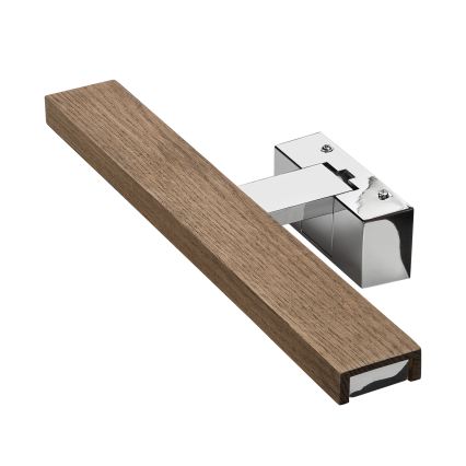 Brilagi - LED Koupelnové osvětlení zrcadla 3v1 WOODY MIRROR LED/8W/230V 40 cm IP44 lesklý chrom/dub ořech