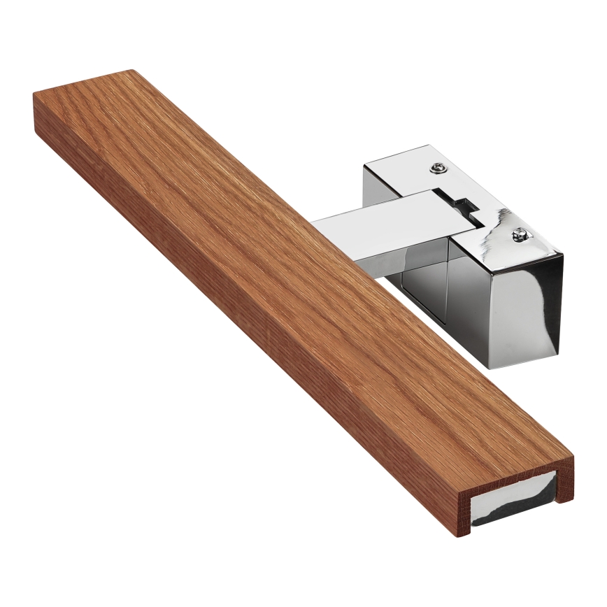 Brilagi - LED Koupelnové osvětlení zrcadla 3v1 WOODY MIRROR LED/8W/230V 40 cm IP44 lesklý chrom/dub třešeň