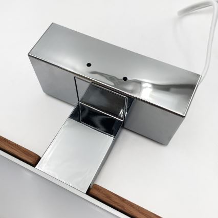 Brilagi - LED Koupelnové osvětlení zrcadla 3v1 WOODY MIRROR LED/8W/230V 40 cm IP44 lesklý chrom/dub třešeň