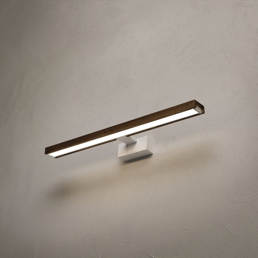 Brilagi - LED Koupelnové osvětlení zrcadla WOODY MIRROR 3v1 LED/12W/230V 60 cm IP44 bílá/dub ořech