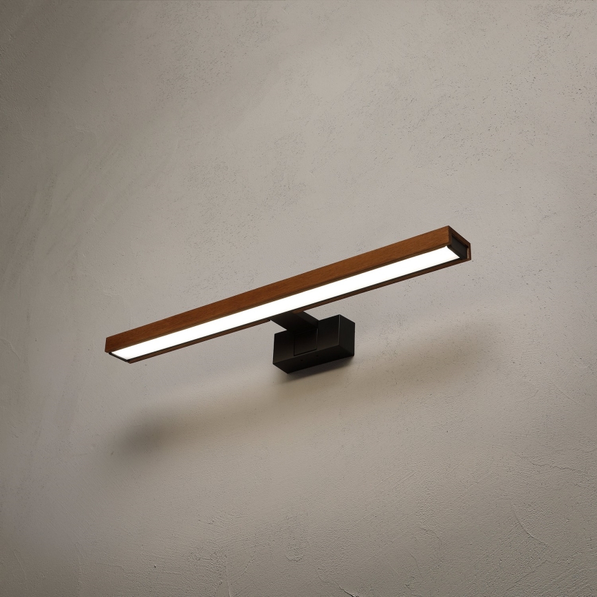 Brilagi - LED Koupelnové osvětlení zrcadla WOODY MIRROR 3v1 LED/12W/230V 60 cm IP44 černá/dub třešeň