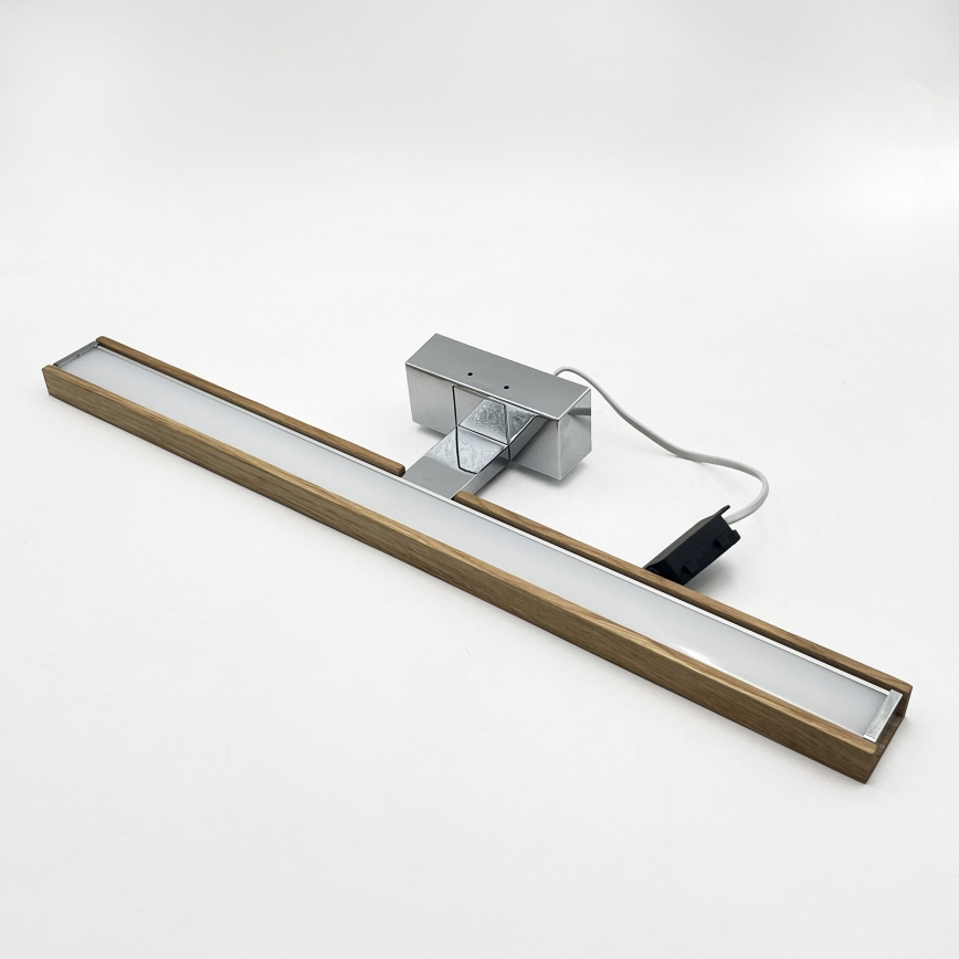 Brilagi - LED Koupelnové osvětlení zrcadla WOODY MIRROR 3v1 LED/12W/230V 60 cm IP44 lesklý chrom/dub