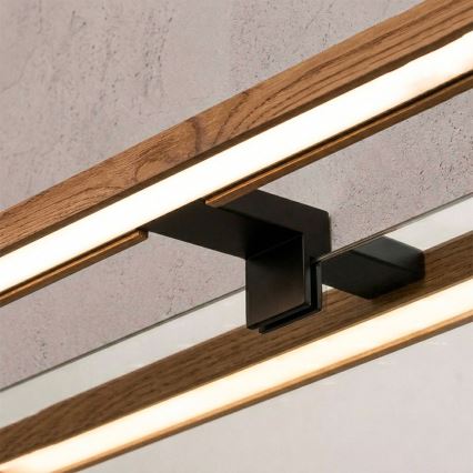 Brilagi - LED Koupelnové osvětlení zrcadla WOODY MIRROR 3v1 LED/15W/230V 80 cm IP44 černá/dub třešeň