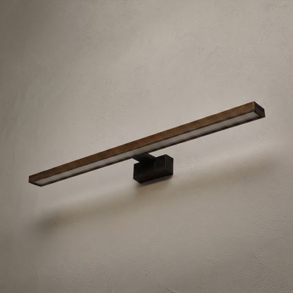 Brilagi - LED Koupelnové osvětlení zrcadla WOODY MIRROR 3v1 LED/15W/230V 80 cm IP44 černá/dub ořech