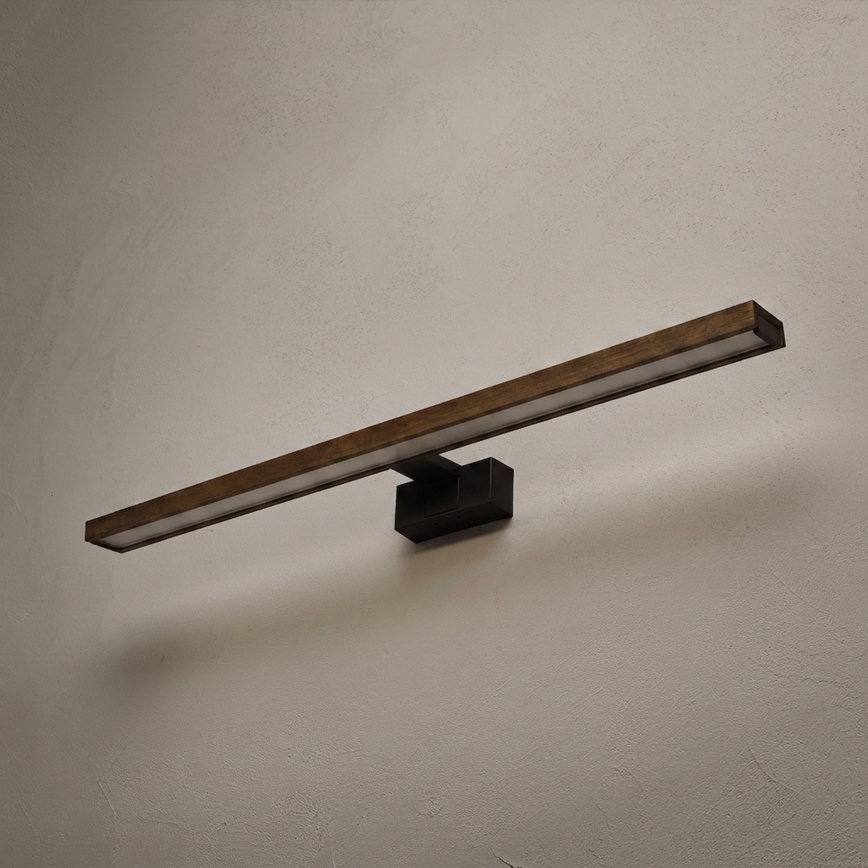 Brilagi - LED Koupelnové osvětlení zrcadla WOODY MIRROR 3v1 LED/15W/230V 80 cm IP44 černá/dub ořech