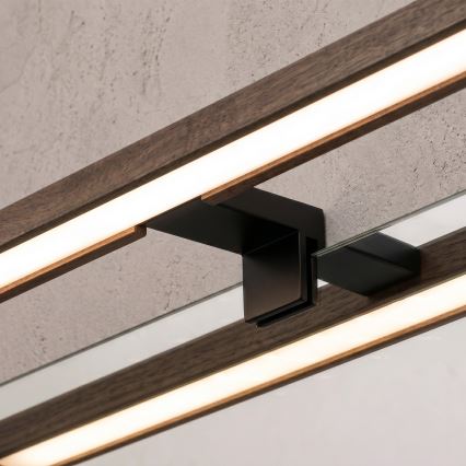 Brilagi - LED Koupelnové osvětlení zrcadla WOODY MIRROR 3v1 LED/15W/230V 80 cm IP44 černá/dub ořech