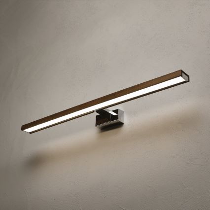 BRILAGI - LED Koupelnové osvětlení zrcadla WOODY MIRROR 3v1 LED/15W/230V 80 cm IP44 lesklý chrom/dub ořech