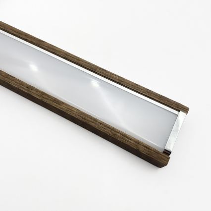 BRILAGI - LED Koupelnové osvětlení zrcadla WOODY MIRROR 3v1 LED/15W/230V 80 cm IP44 lesklý chrom/dub ořech