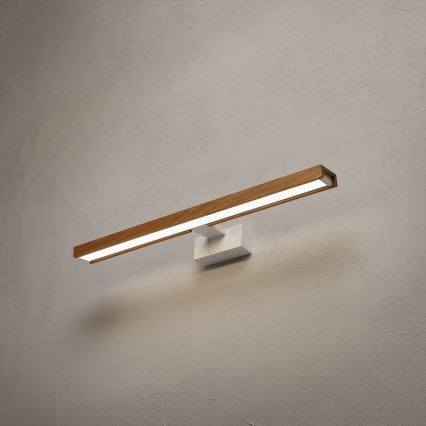 Brilagi - LED Koupelnové osvětlení zrcadla 3v1 WOODY MIRROR LED/12W/230V 60 cm IP44 bílá/dub