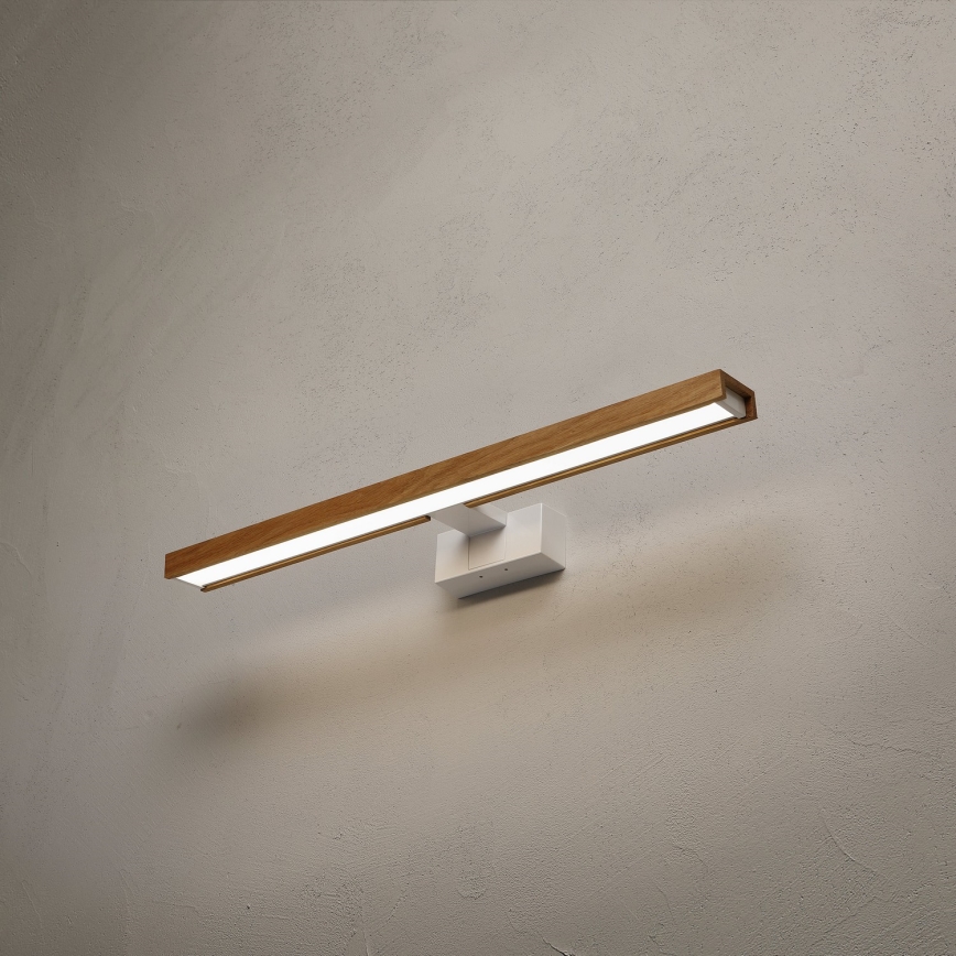 Brilagi - LED Koupelnové osvětlení zrcadla 3v1 WOODY MIRROR LED/12W/230V 60 cm IP44 bílá/dub