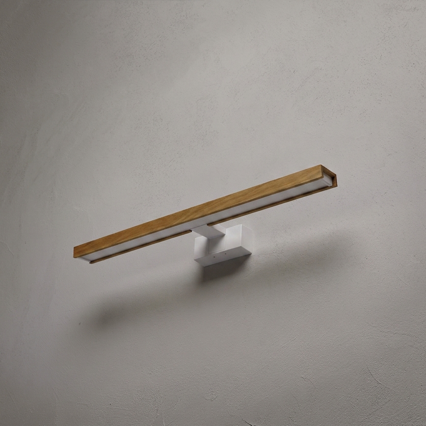 Brilagi - LED Koupelnové osvětlení zrcadla 3v1 WOODY MIRROR LED/12W/230V 60 cm IP44 bílá/dub