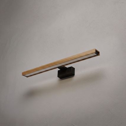 Brilagi - LED Koupelnové osvětlení zrcadla 3v1 WOODY MIRROR LED/12W/230V 60 cm IP44 černá/dub