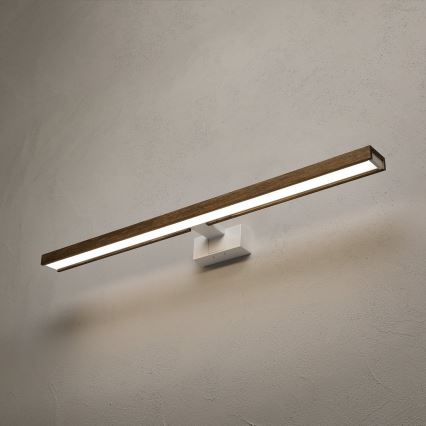 Brilagi - LED Koupelnové osvětlení zrcadla 3v1 WOODY MIRROR LED/15W/230V 80 cm IP44 bílá/dub ořech